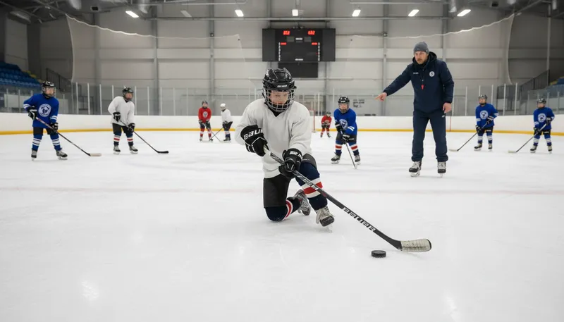 Illustration of keep one's stick on the ice: stay alert and cautious
