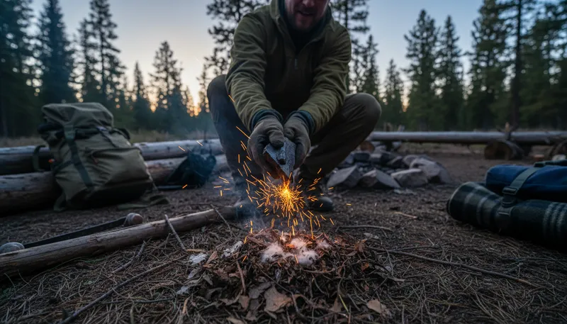 Illustration of flint: a type of fire-starting material