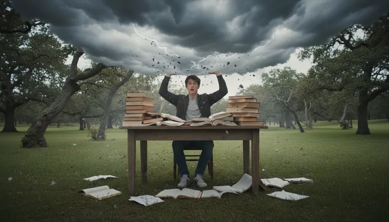 Illustration of the sky will fall on your head: a warning of impending disaster or trouble.