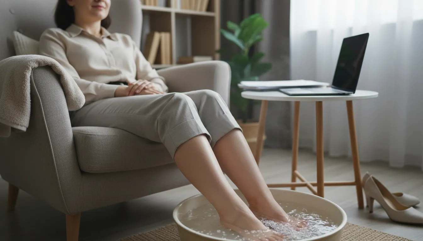 Illustration of Epsom salt: A natural mineral added to warm baths.