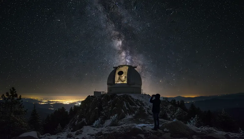 Illustration of observatory: A place for observing astronomical events.
