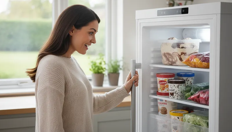 Illustration of freezer: An appliance for freezing food.