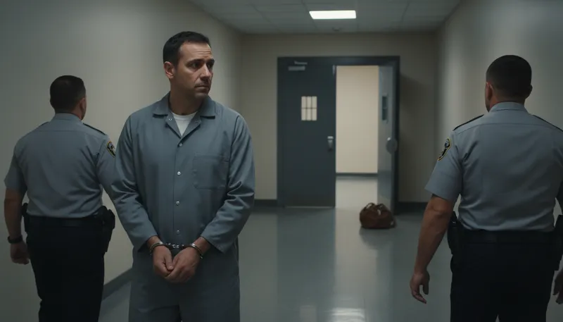 Illustration of going away: a prison sentence for a crime