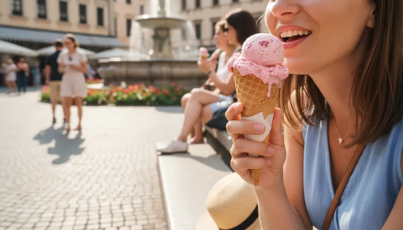 Illustration of cornet: ice cream cone