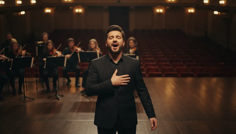 Illustration of baritone: A male singing voice between bass and tenor.