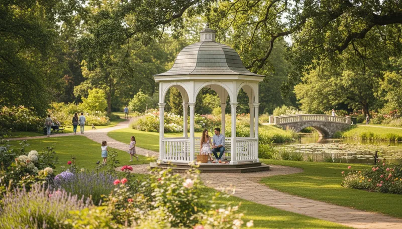 Illustration of gazebo: An outdoor structure for relaxation or events.