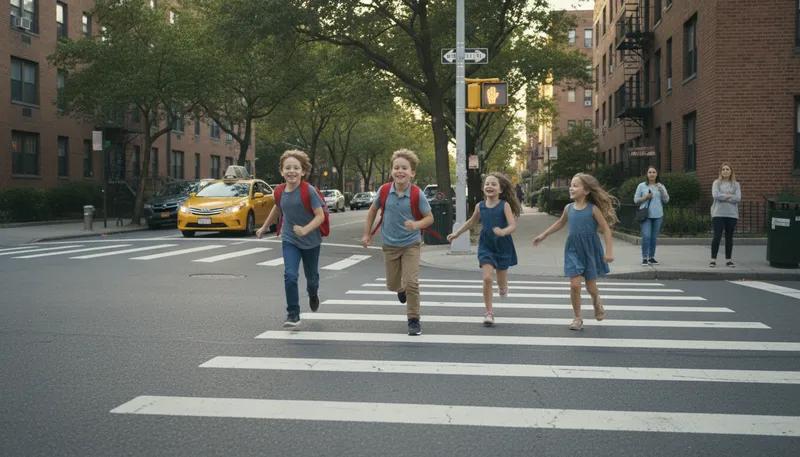 Illustration of xing: A crossing or intersection, often for pedestrians.