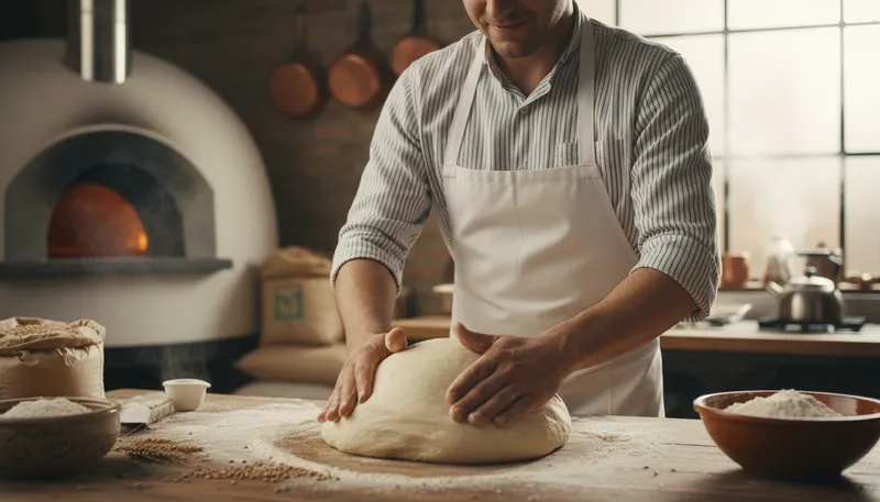 Illustration of dough: A mixture of flour and liquid for baking.