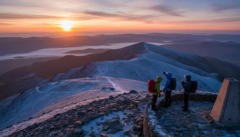 Illustration of snowdon: The highest mountain in Wales.