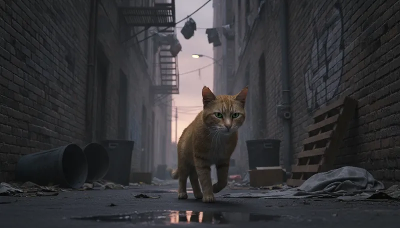 Illustration of feral: Wild, untamed, or not domesticated.