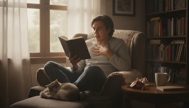 Illustration of reader: A person who reads written text.