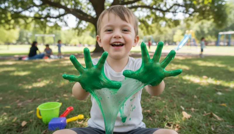 Illustration of slime: A thick, sticky substance.