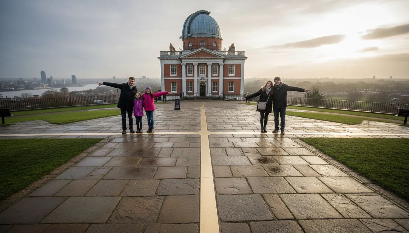 Illustration of prime meridian: The imaginary line from pole to pole marking zero degrees longitude.