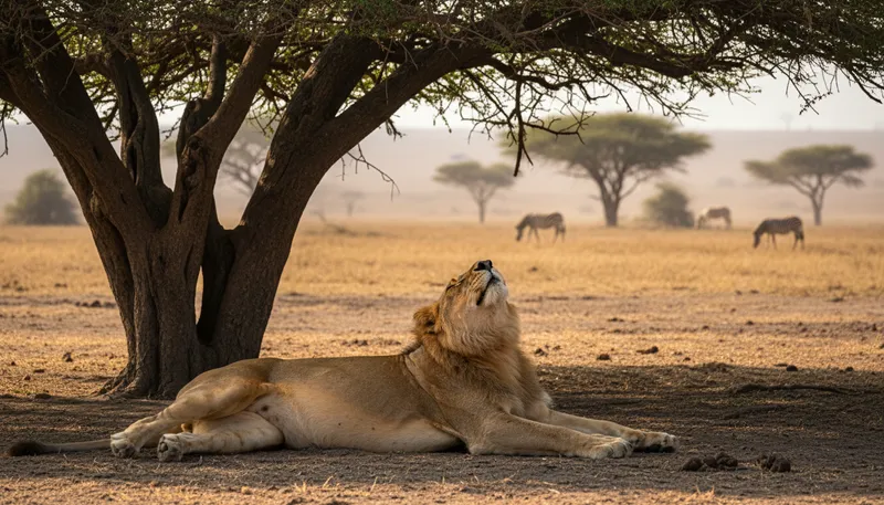 Illustration of lion: A large wild cat known for its roar.