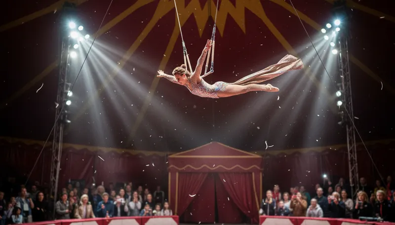 Illustration of trapeze: A swing used by acrobats in performances.