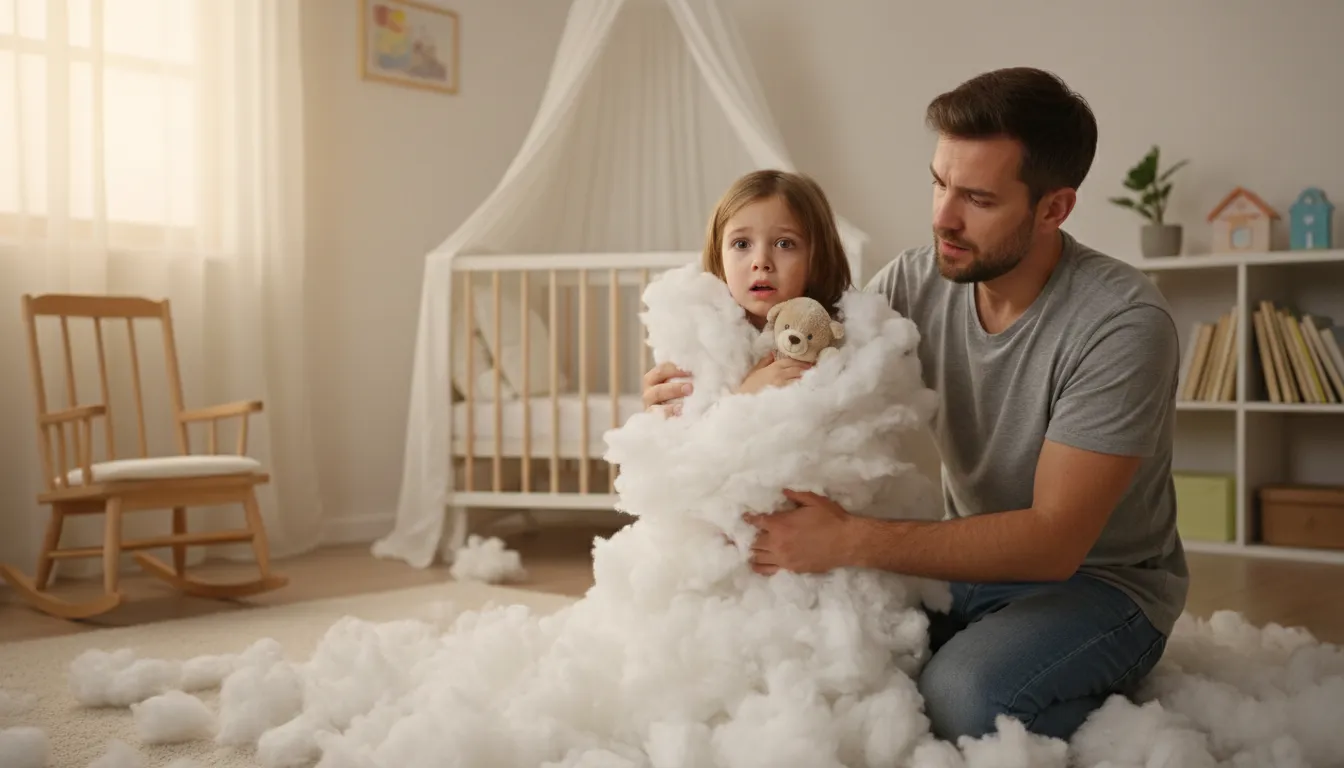 Иллюстрация wrap in cotton wool: to protect someone excessively or carefully