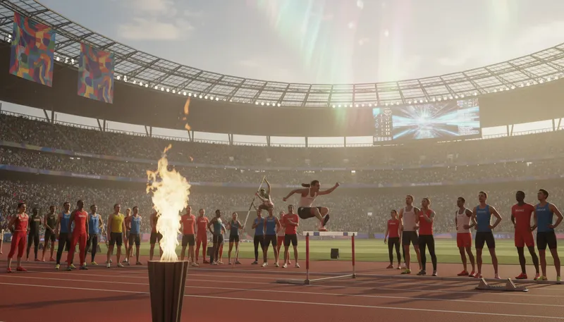 Illustration of olympiad: A period of four years between Olympic Games.