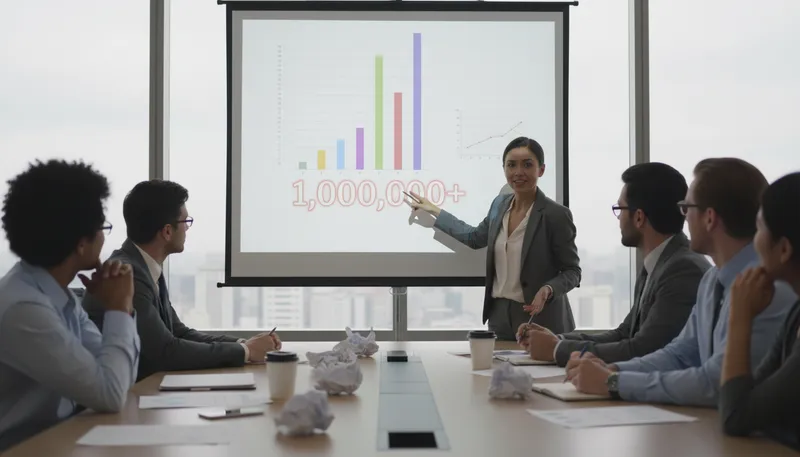 Illustration of vanity metrics: Useless data that looks good but does not necessarily correlate real success. 