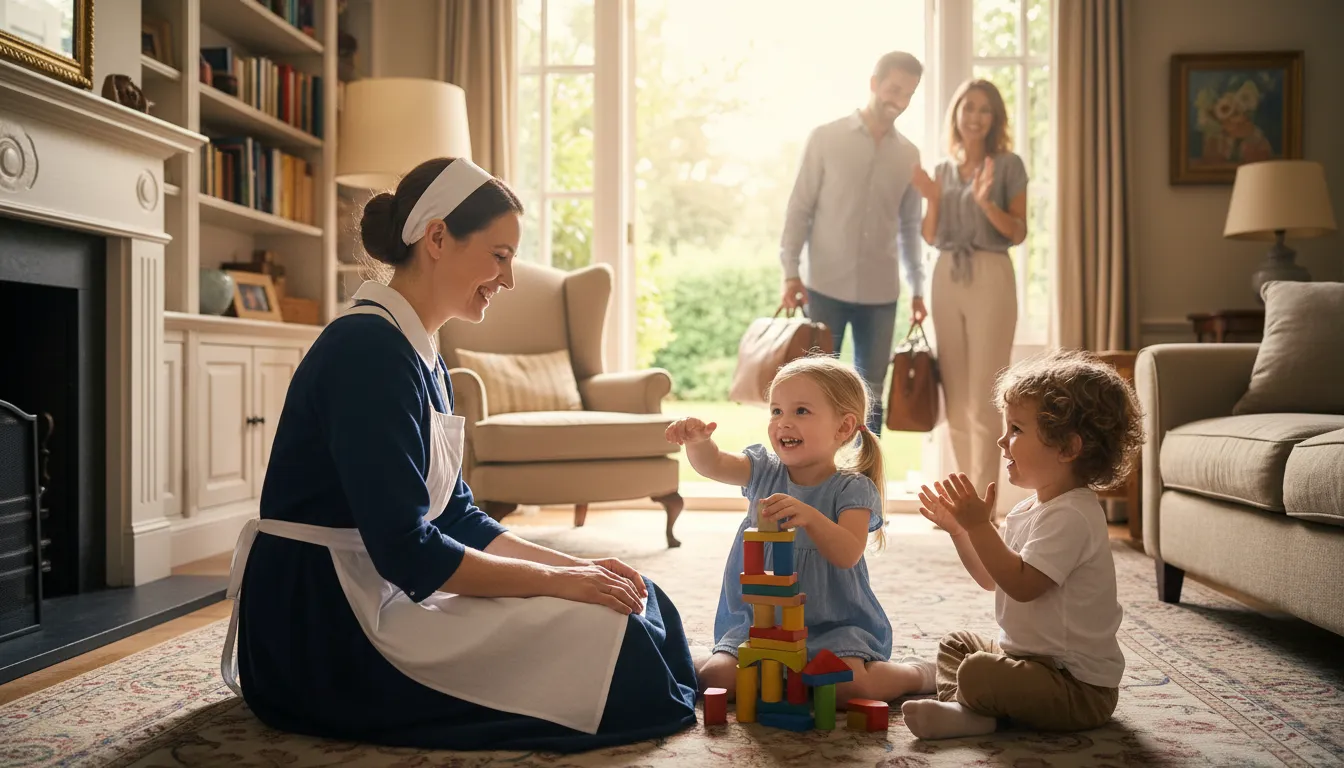 “bonne” kelimesinin çizimi: A French maid or nanny.