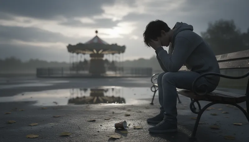 Illustration of sick at heart: feeling deep sadness or disappointment