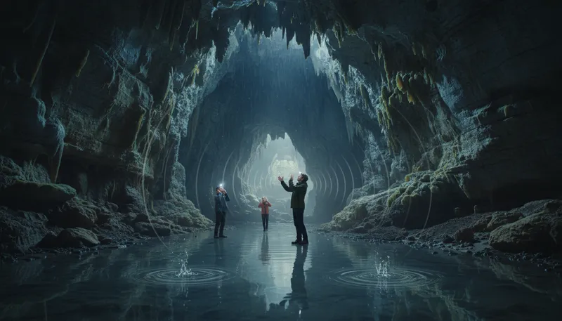 Illustration of cavernous: having a large, hollow space