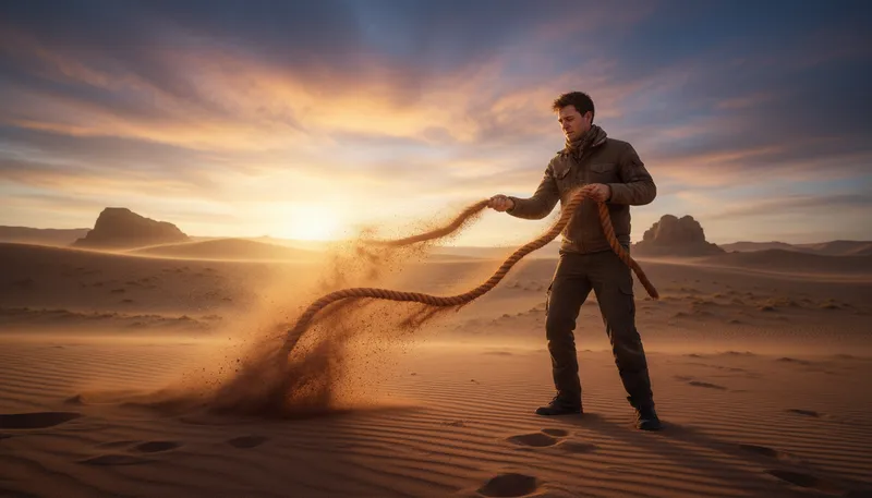 Illustration of rope of sand: something that is weak or unreliable