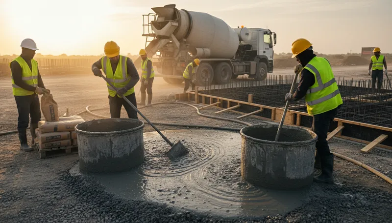 Illustration of slurry: A thick mixture of liquid and solids.