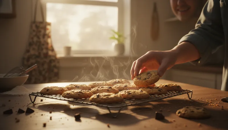Illustration of cookie: a sweet baked treat, usually small and round