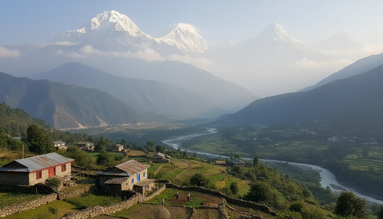 Himalaya-এর ইলাস্ট্রেশন: A major mountain range in Asia.