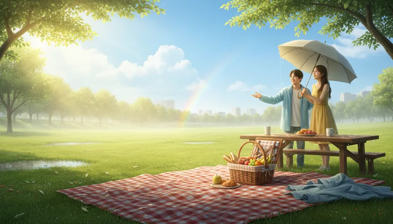 Illustration of luckily: By chance, in a fortunate way.
