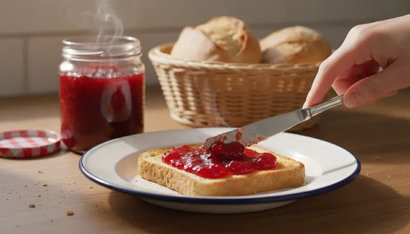 Illustration of jam: a thick spread made from fruit and sugar