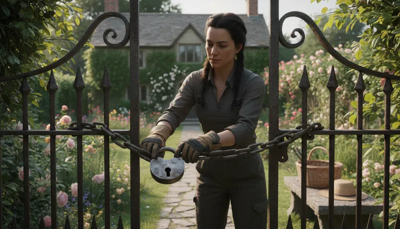 Illustration of padlock: A detachable lock with a shackle.
