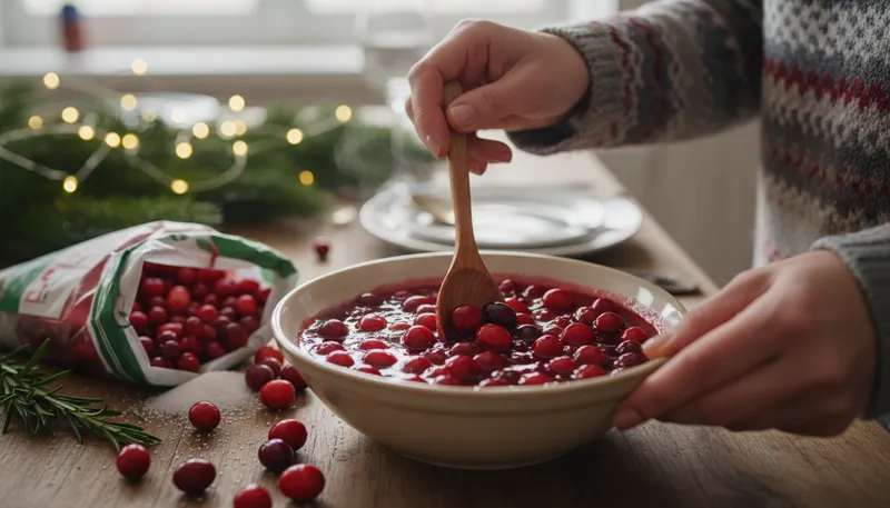 Illustration of cranberry: A small, tart red berry used in drinks.