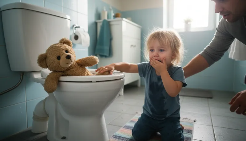 Illustration of down the khazi: Describing something lost in the toilet.