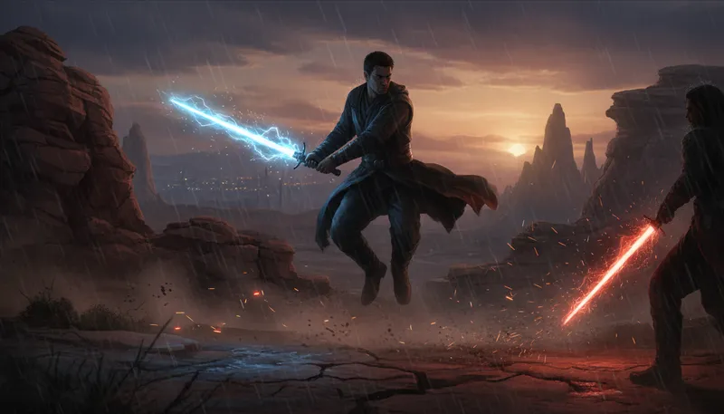 Illustration of lightsaber: A fictional weapon from Star Wars.