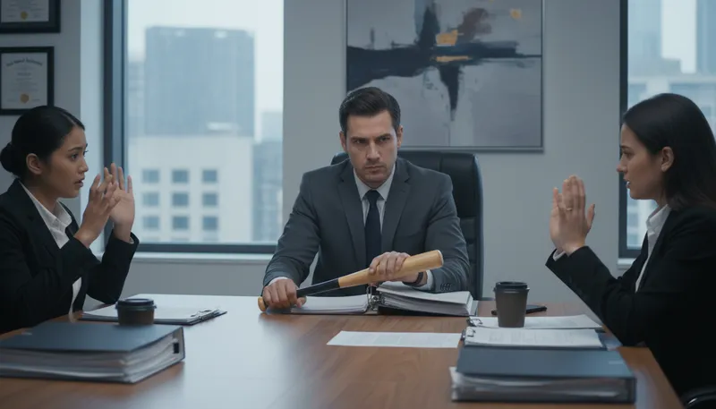 Illustration of play hardball: To act aggressively or ruthlessly in business.