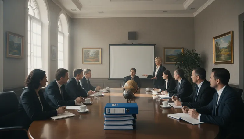 Illustration of directorate: A group of directors managing an organization.