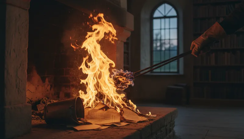 Illustration of incinerate: to burn something completely to ashes.