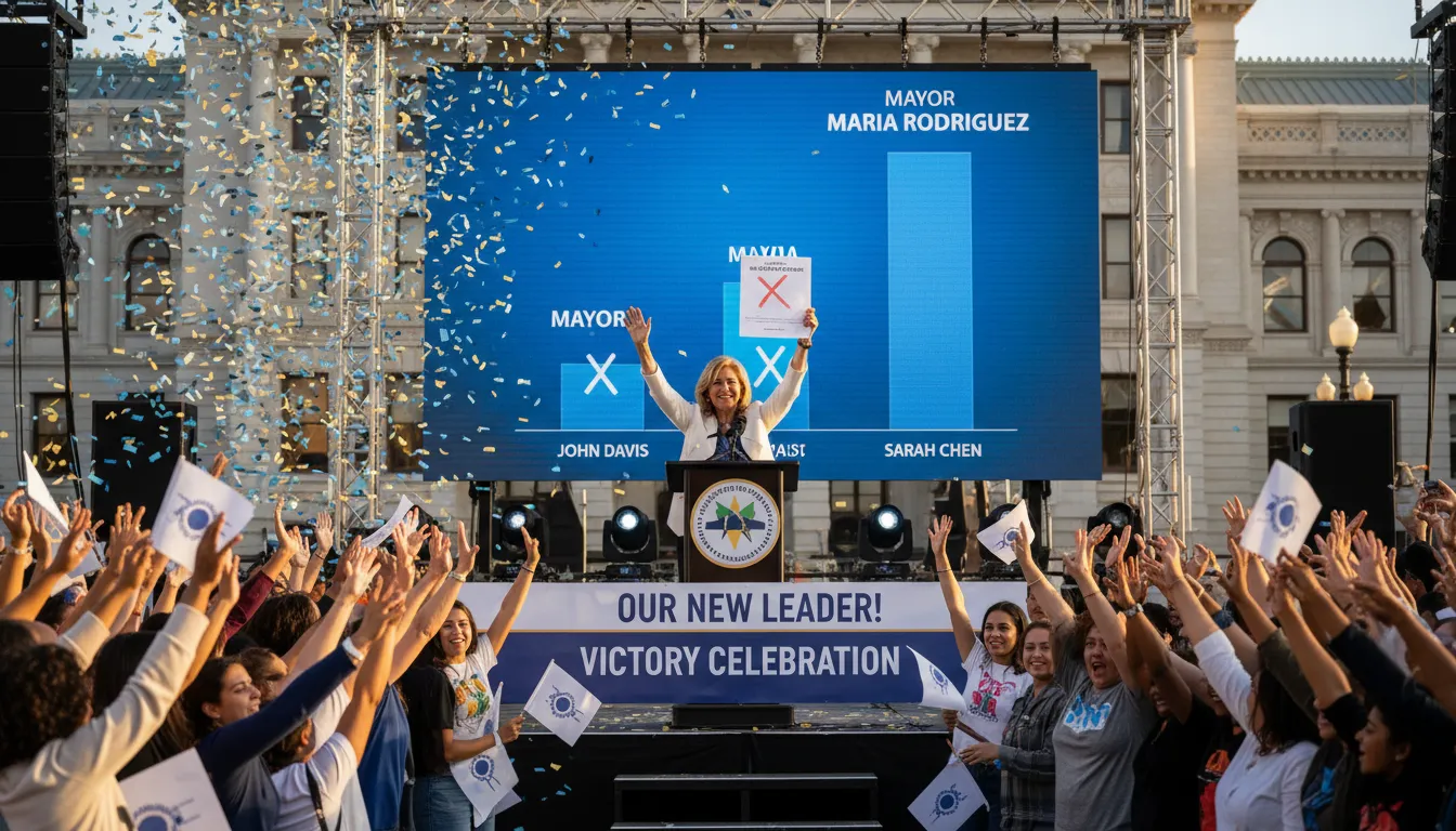 landslideのイラスト：overwhelming electoral victory