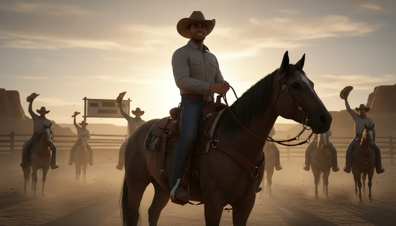 ภาพประกอบของ ride tall in the saddle: to feel proud and confident.