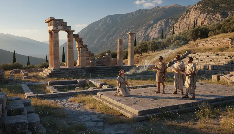 Illustration of delphi: An ancient Greek oracle site.