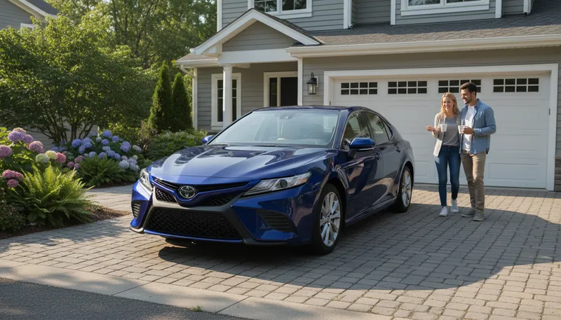 Illustration of camry: A popular model of Toyota sedan.