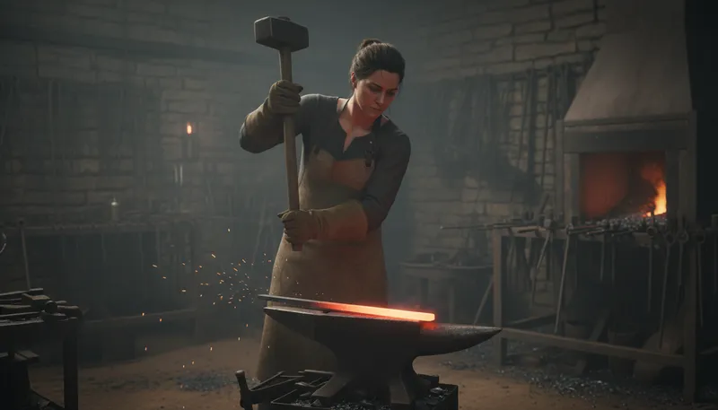 Illustration of strike while the iron is hot: Take action at the right moment.