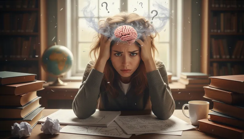 Illustration of the mind boggles: feeling confused or overwhelmed by complexity