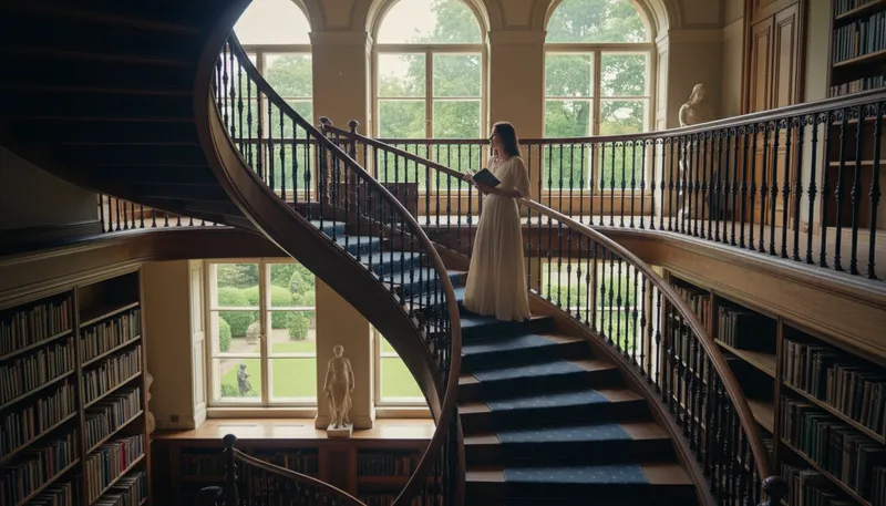 Illustration of staircase: A set of stairs connecting floors.