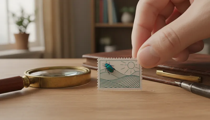 Illustration of could fit on the back of a postage stamp: very small or insignificant in size.