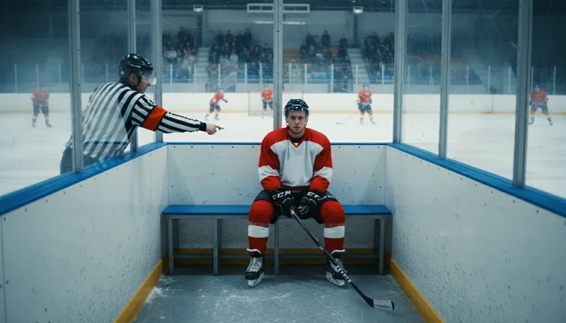 Illustration of penalty box: A place where players sit after fouls.