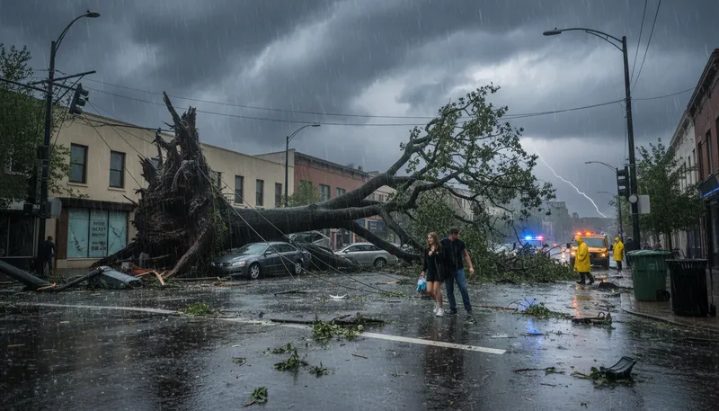 Illustration of upheaval: A strong or violent change or disturbance.