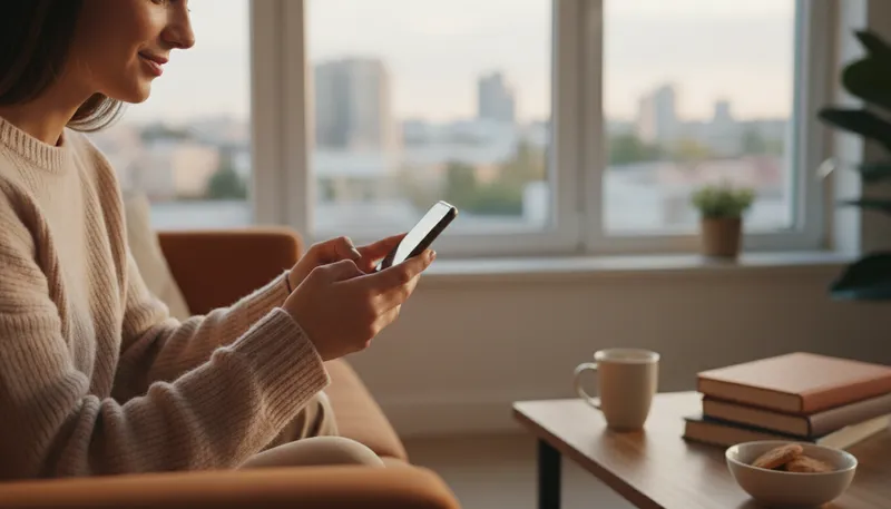 Illustration of text: send a text message via phone