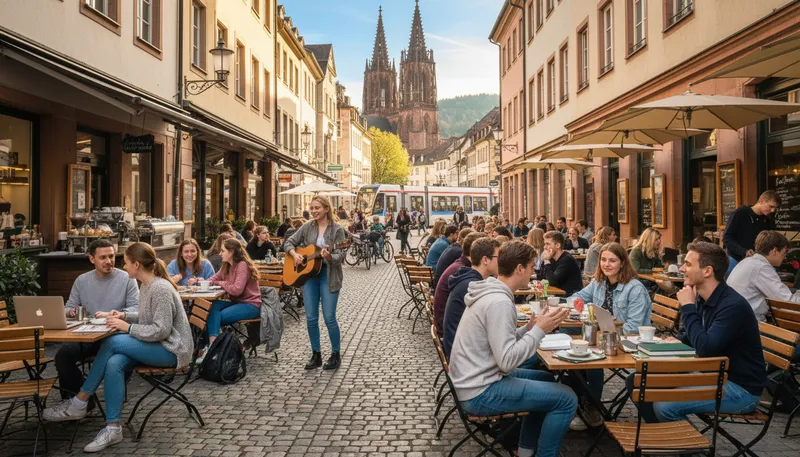 Illustration of freiburg: A city in Germany known for its university.